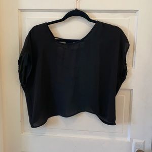 Open Back Black Crop Top